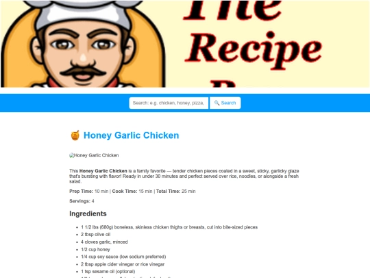 honeygarlicchicken screenshot