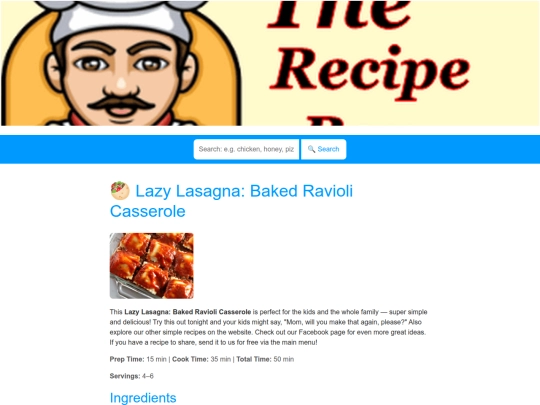 lazylasagnabakeraviolicasserole screenshot