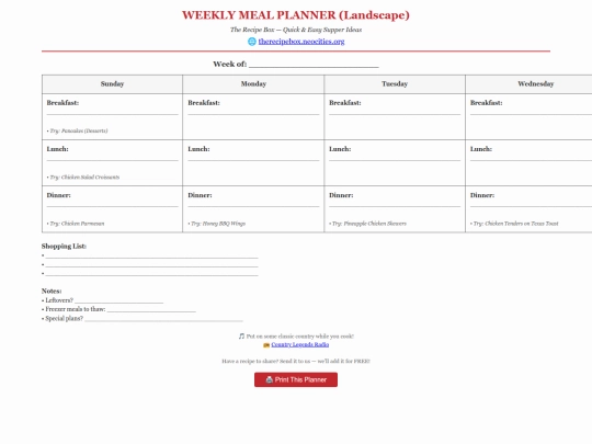 mealplanner-landscape screenshot