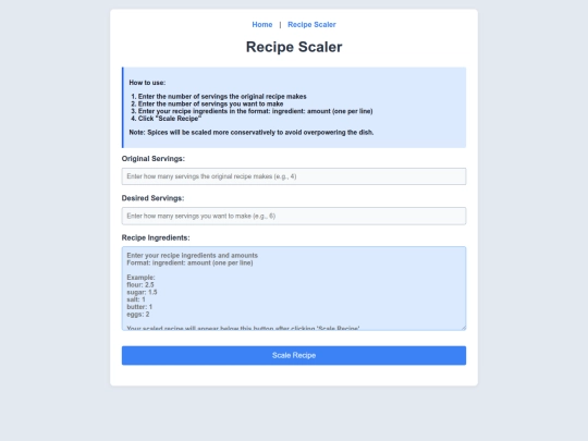 recipescaler screenshot