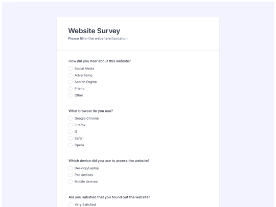 survey screenshot