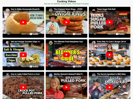 videos screenshot