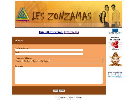 PaginaZonzama/HTML/Pagina Zonzamas Contactos screenshot