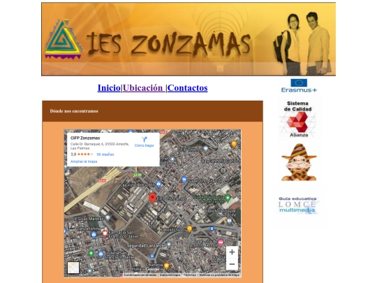 PaginaZonzama/HTML/Pagina Zonzamas Ubicación screenshot