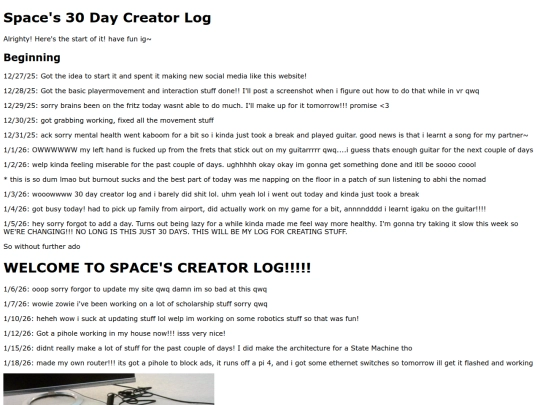 Log screenshot