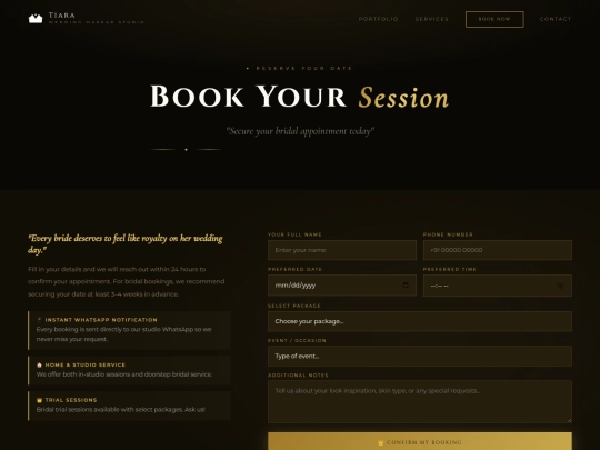 booking screenshot