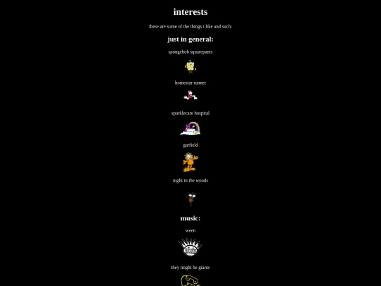 interests screenshot