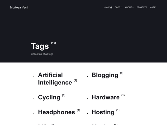 categories screenshot