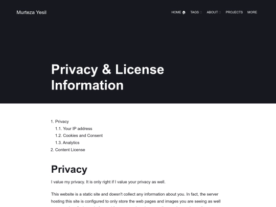 privacy-and-license-information screenshot