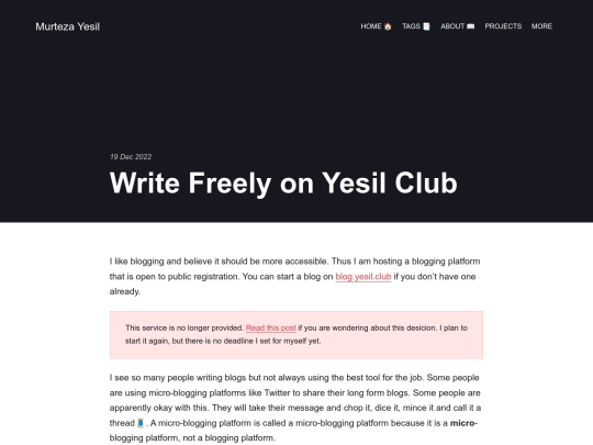 write-freely-on-yesil-club screenshot