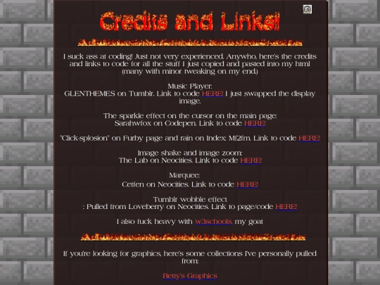 CreditsLinks screenshot
