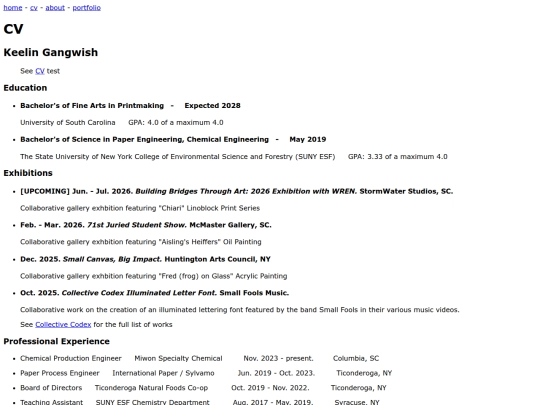 CV screenshot