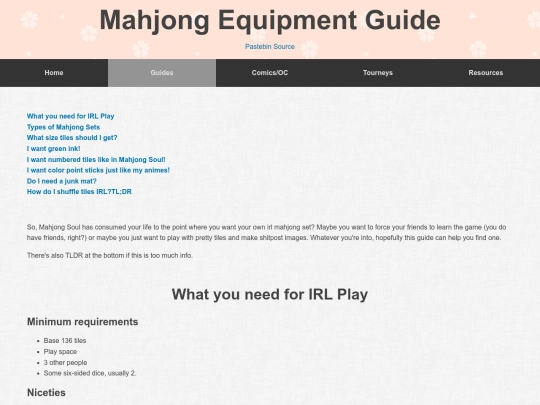 pastebin/Mahjong-Equipment-Buying-Guide screenshot