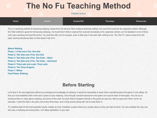 pastebin/No-Fu-Mahjong-Teaching-Method screenshot