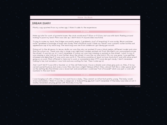 blog/dream screenshot