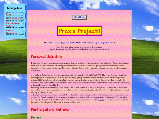 praxis screenshot