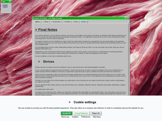 fansite/manifestonotes screenshot