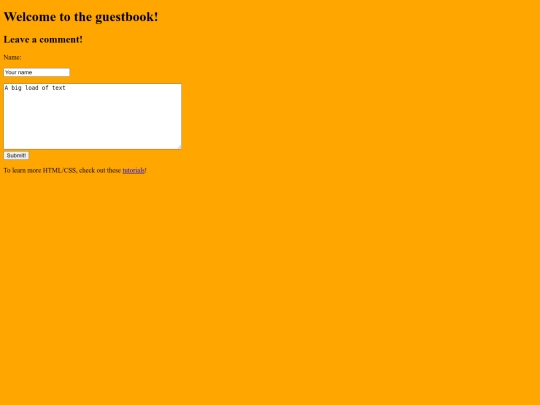 guestbook screenshot