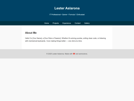 Personal Site/home screenshot
