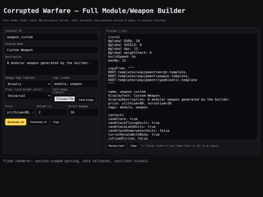 CW:R/Rusted Warfare Tools/Centurion Productions/module_creator screenshot