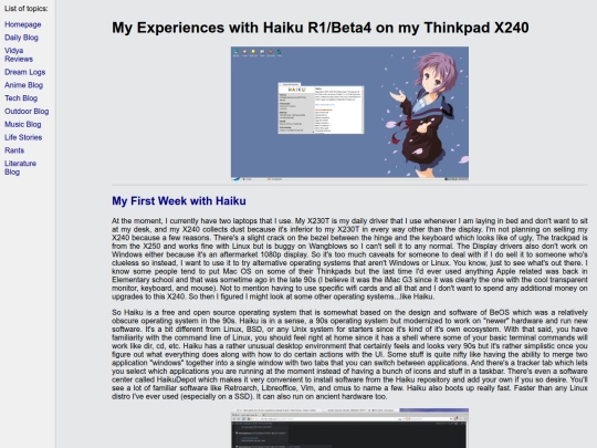 tech/haikublog screenshot