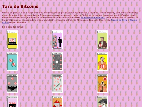 tarot/bitcoin screenshot