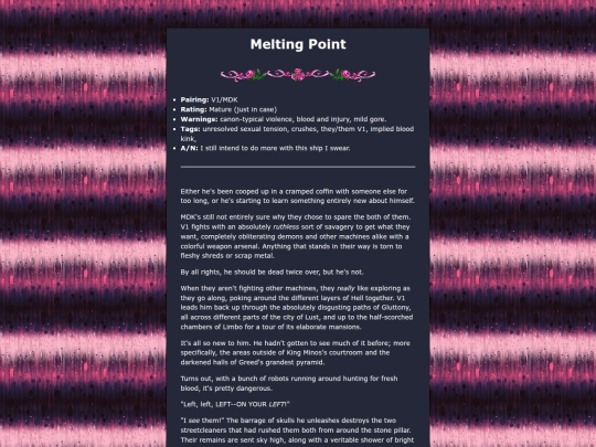 fanfic_archive/ultrakill/meltingpoint screenshot