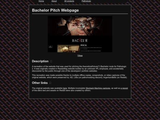 pathologic/bachelor_pitch screenshot