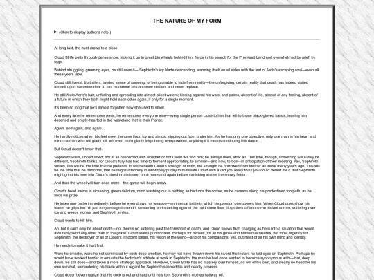fanfiction/works/finalfantasy/7/thenatureofmyform screenshot