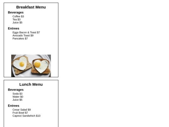 3_09_restaurant_menu screenshot