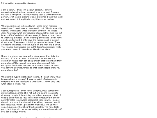 writing/introspection_on_clowning screenshot