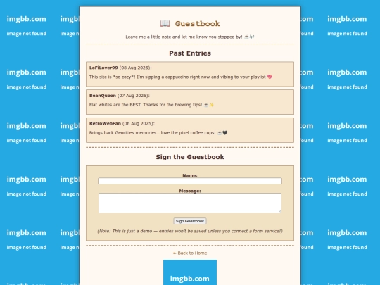 guestbook screenshot