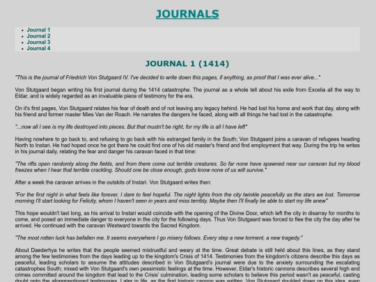 fake-architect/Von-Stutgaard-journals screenshot