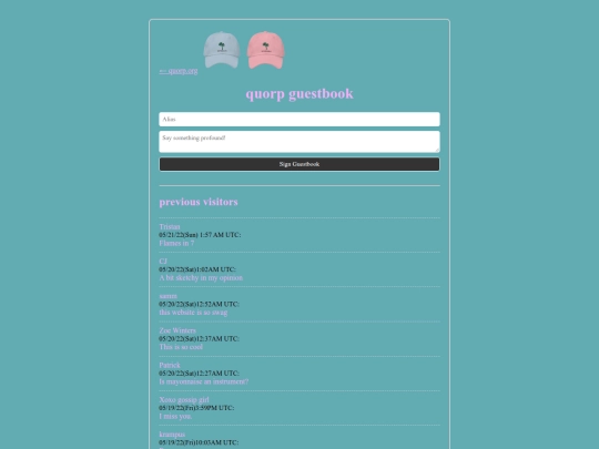 guestbook screenshot