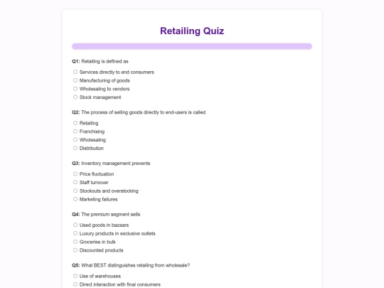 retail-marketing-quiz screenshot