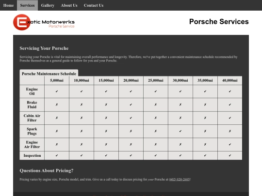 services screenshot