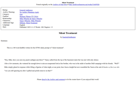 Fic/Silent_Treatment screenshot