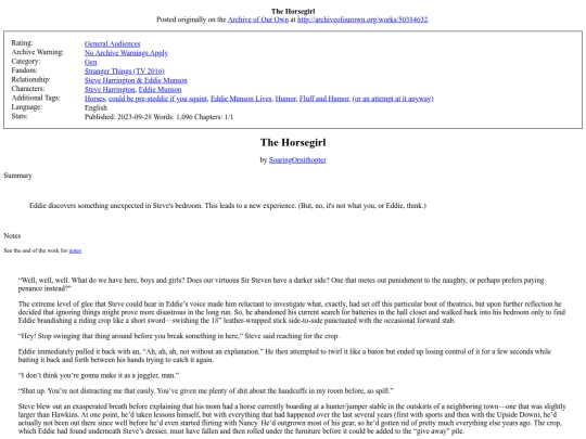 Fic/The_Horsegirl screenshot