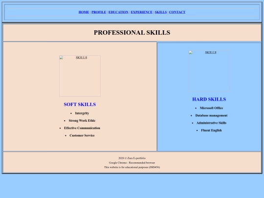 Skills screenshot