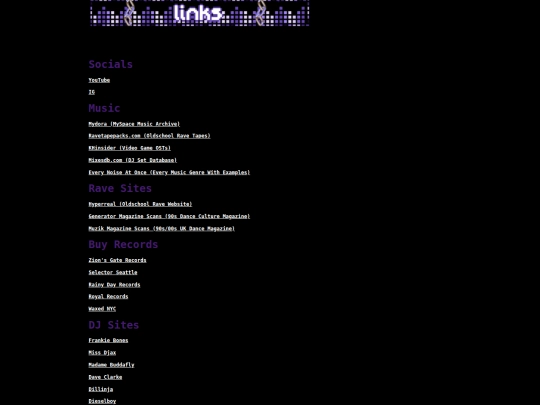 links screenshot