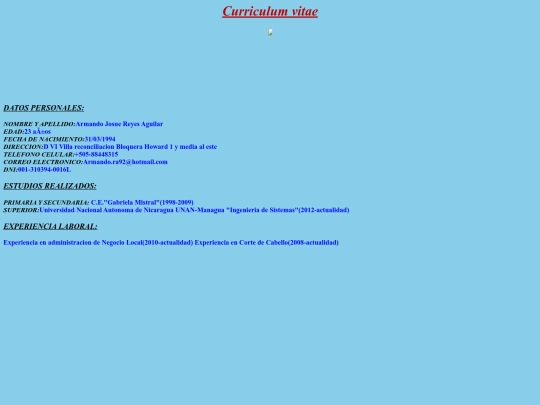 CV screenshot