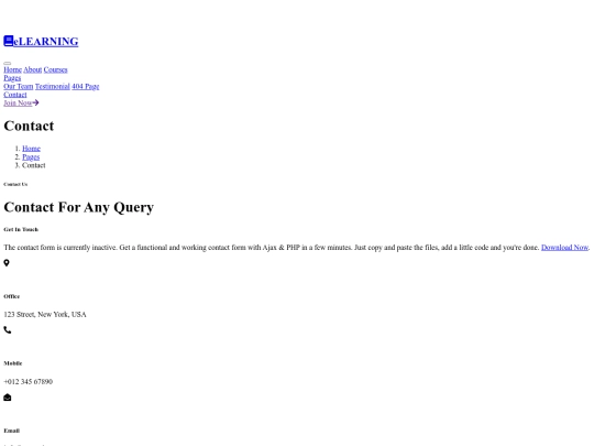 project/contact screenshot