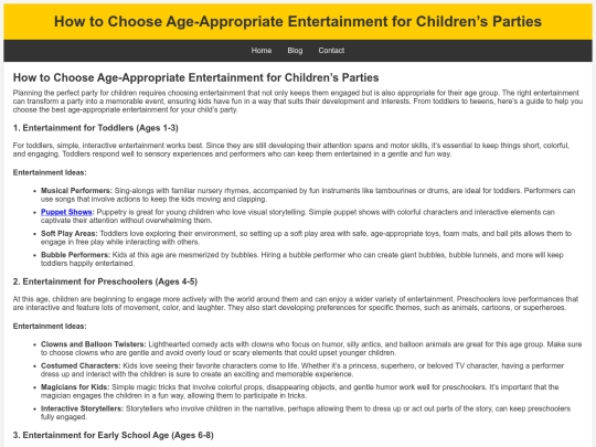 how-to-choose-age-appropriate-entertainment-for-childrens-parties screenshot