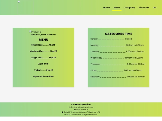 menu screenshot