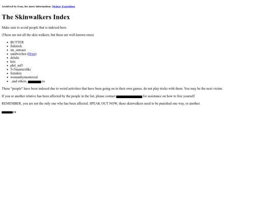skinwalkerindex screenshot