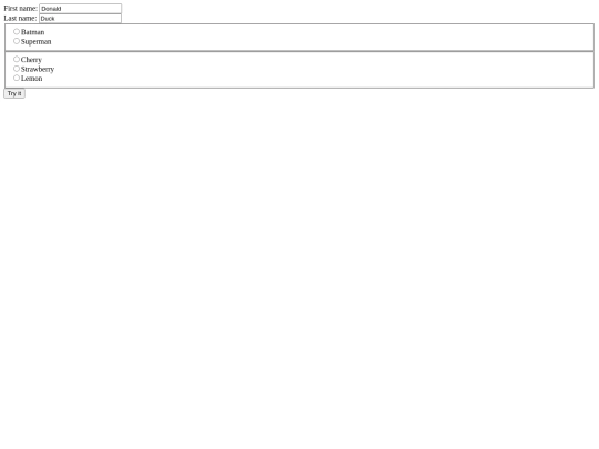 quiz/formArrays screenshot