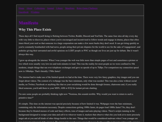 pages/manifesto screenshot