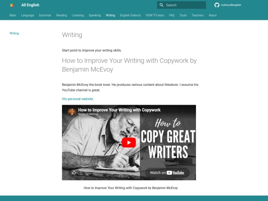 writing screenshot