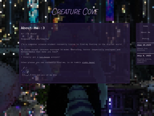 aboutMe screenshot