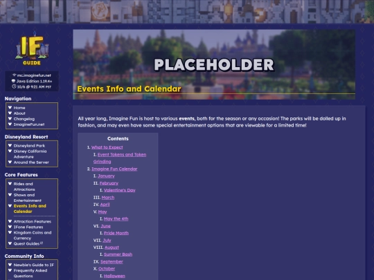 events screenshot